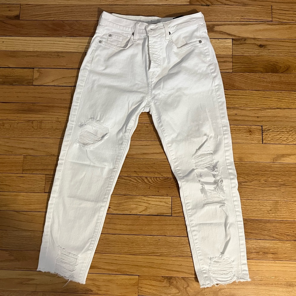 7 for all mankind white jeans
